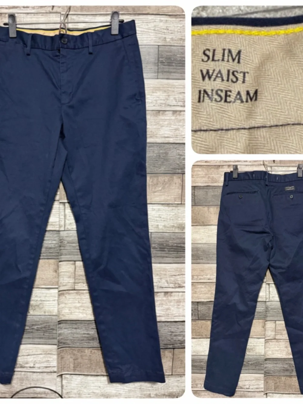 Banana Republic Slim Chino Pants Men’s 30x30 Navy Blue Stretch Twill